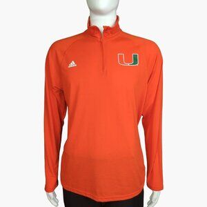 Adidas Miami Hurricanes Large Sideline Quarter-Zip Pullover